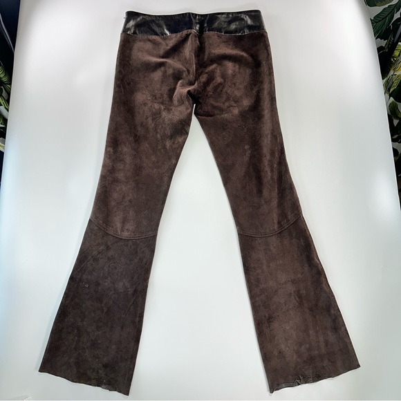 June Y2K Suede Leather Pants Brown Mixed Media Size 28 - Picture 4 of 14